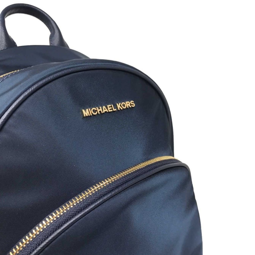 Michael Kors Abbey Nylon Large Backpack Navy Bag - Picture 6 of 8